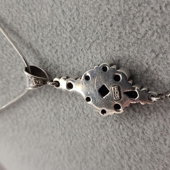 Sterling Silver Tanzanite Necklace - Picture 3 of 6